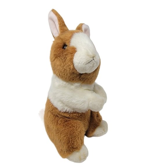 Aurora Purely Luxe Bunny Rabbit Plush Stuffed Animal 11" Brown White Easter - Picture 1 of 5